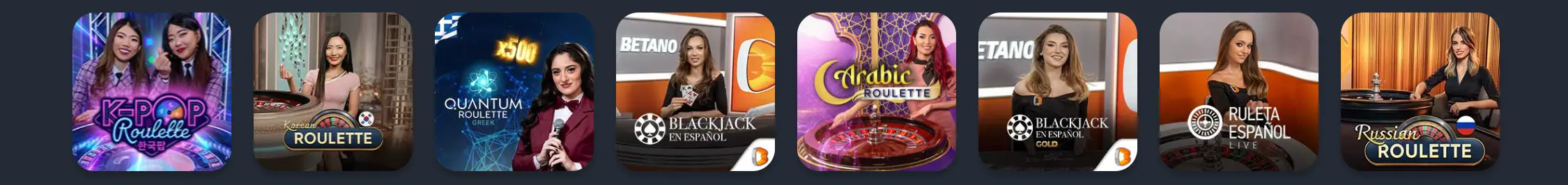 Jogos ao vivo no Betano Casino