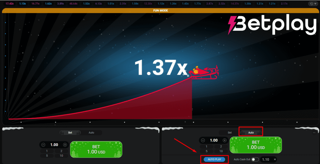 Autoplay Aviator Game at BetPlay Casino