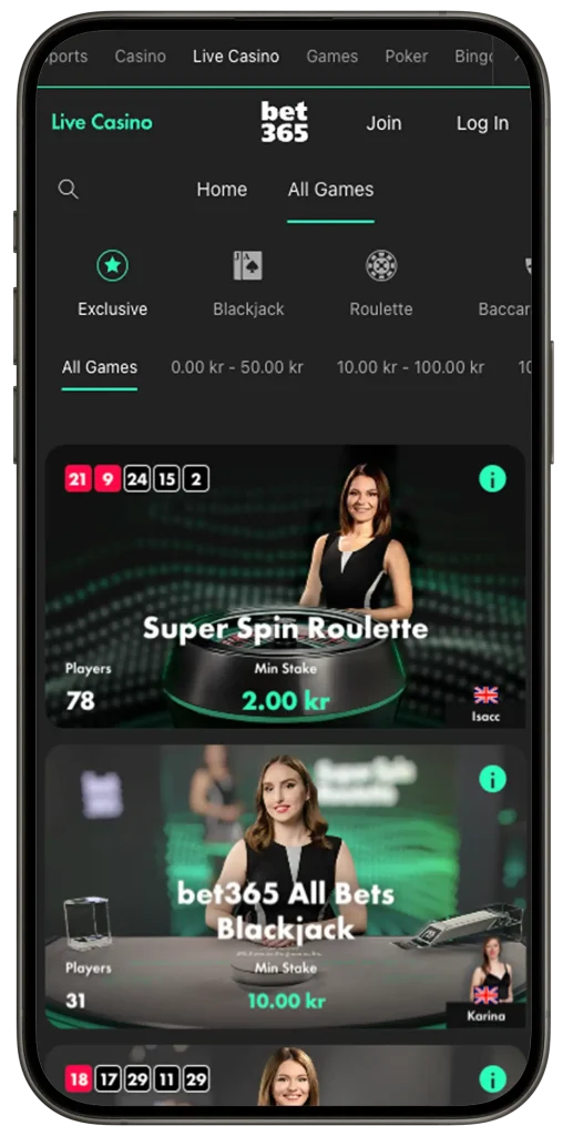 Bet365 Live Casino